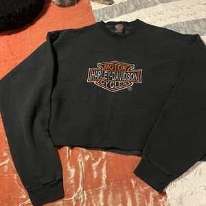 Vintage Cropped Harley Davidson Sweatshirt